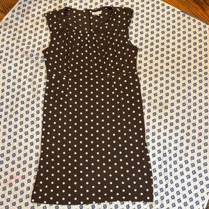 Charter Club 14 Petite Brown  and White Polka Dot Dress